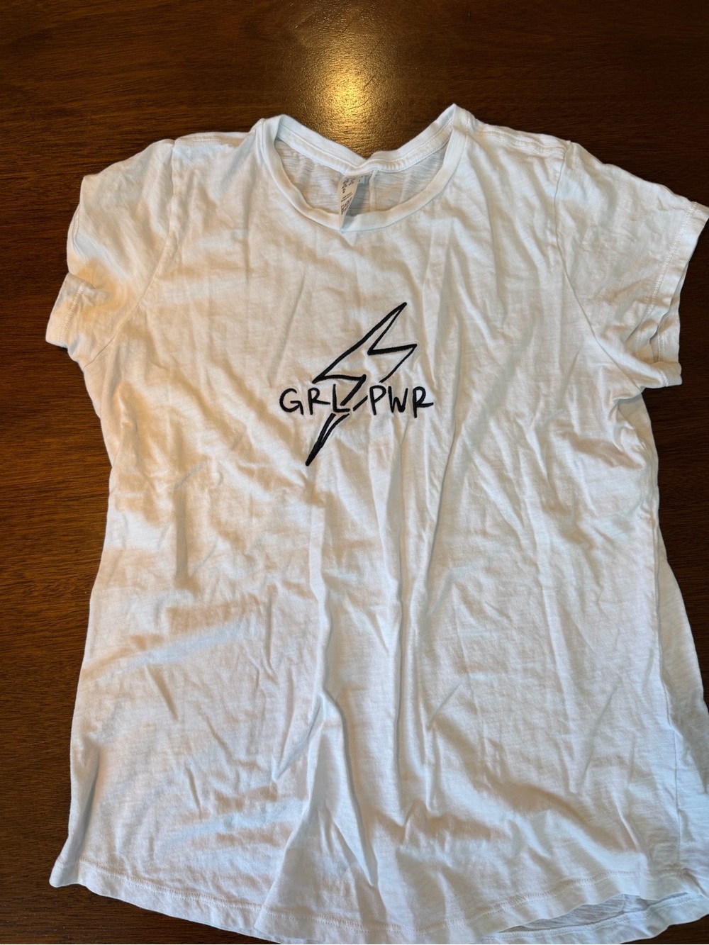 Spanx Pima Cotton Embroidered Graphic Tee- "GRL PWR"